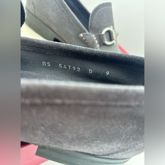 Salvatore Ferragamo Gancini Bit Loafers Men's US 9 D Gray Suede Leather Silver - Picture 12 of 15